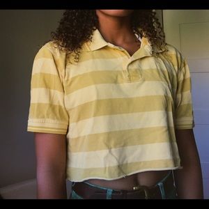 brandy Melville style striped yellow polo/rugby